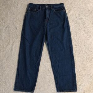 GAP 34x32 Baggy Loose Straight Relaxed Jeans Dark Blue Y2K Casual